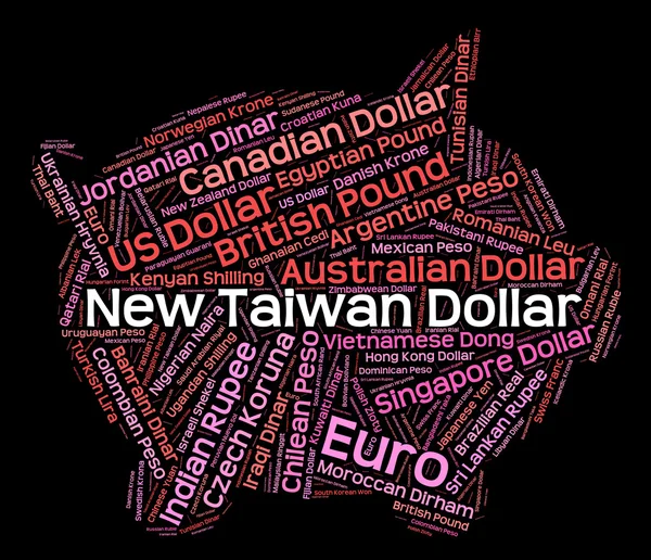 Nuevo dólar taiwanés representa cambio de divisas y monedas — Foto de Stock