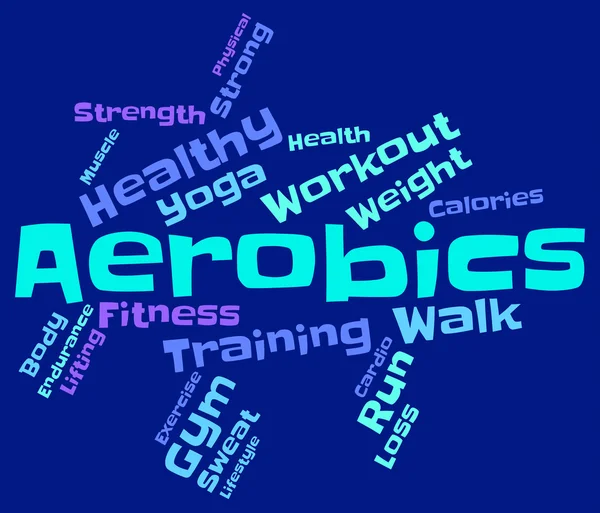 Las palabras aeróbicas indican actividad física y cardio — Foto de Stock