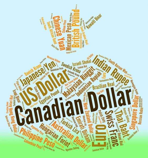 Le dollar canadien montre le dollar canadien et la devise — Photo