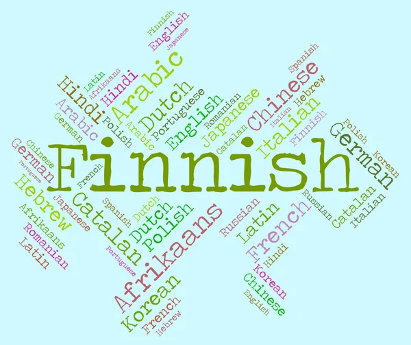 Finnish Language Means Words International And Languages — Stock Photo, Image