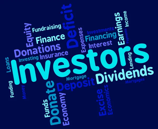 Inversores Palabra significa retorno de la inversión y el crecimiento — Foto de Stock
