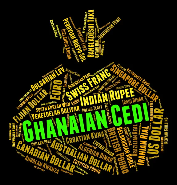 Ghanaian Cedi Indicates Forex Trading And Currency — Stock Photo, Image