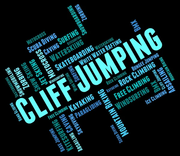 Cliff Jumping anger Text ord och Rock — Stockfoto