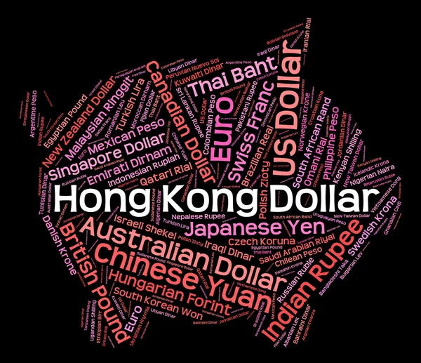Hong Kong Dollar Represents Foreign Exchange And Banknotes — Stock Photo, Image
