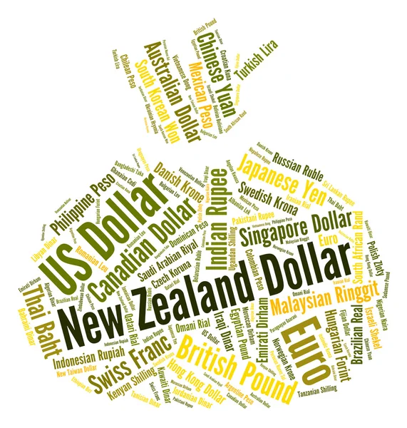 New Zealand Dollar Represents Foreign Currency And Currencies — Stock Photo, Image