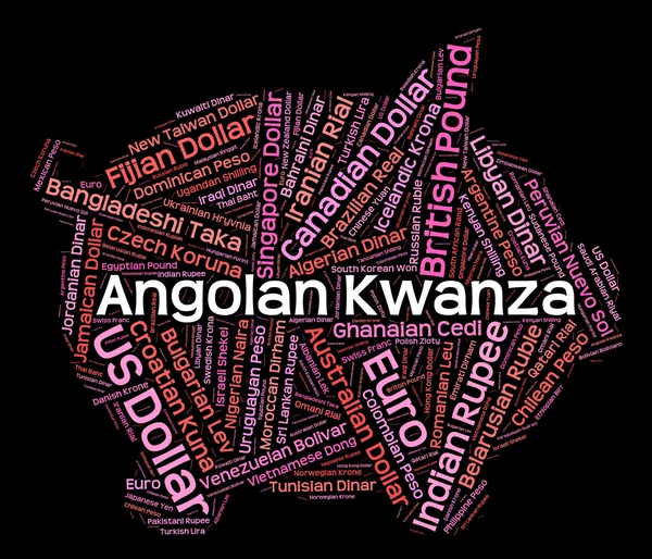 Angolan Kwanza Shows Forex Trading And Currencies — Stock Photo, Image