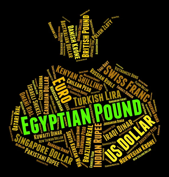 Egyptian Pound Shows Worldwide Trading And Coin — Stock Photo, Image