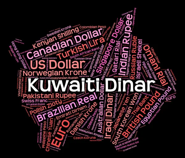 Kuwaiti Dinar Indicates Foreign Exchange And Currency — Stock Photo, Image