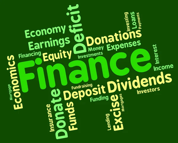 Finance Word Shows Trading Investissement et comptabilité — Photo