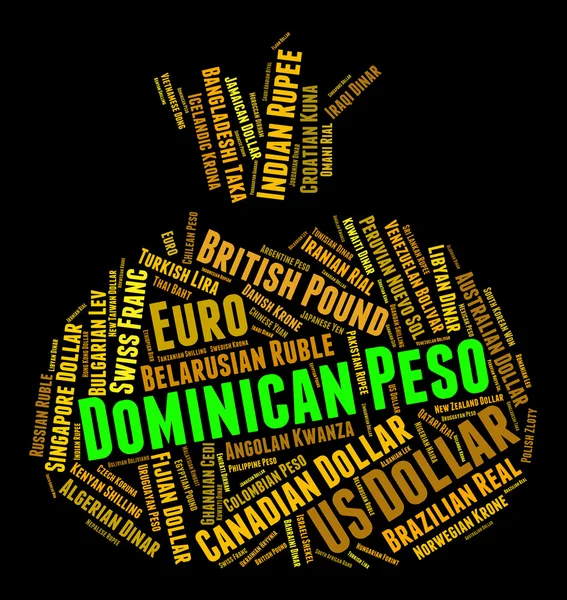 Dominican Peso Means Currency Exchange And Banknote — Stock Photo, Image