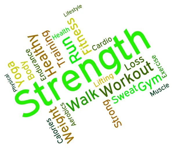 Palavras de força Representa texto fortalecer e músculo — Fotografia de Stock