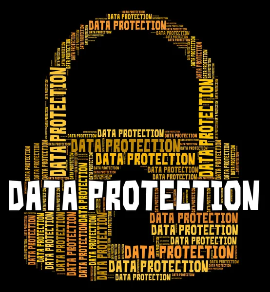 La protección de datos representa la contraseña de seguridad y el conocimiento —  Fotos de Stock