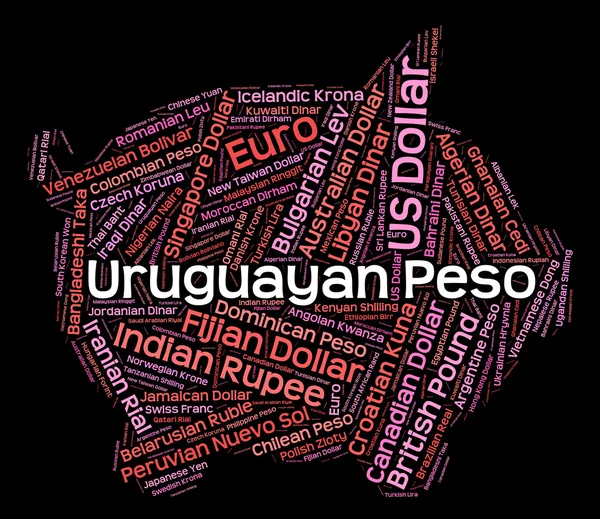 Uruguayan Peso Means Foreign Exchange And Coin — Stock Photo, Image