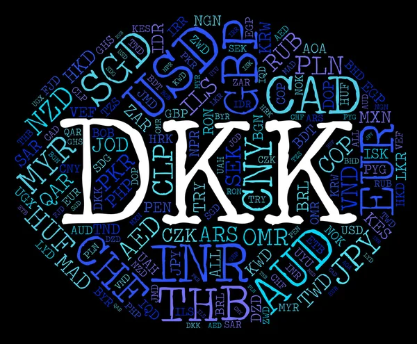 DKK-valuta geeft aan deviezen en Denemarken — Stockfoto