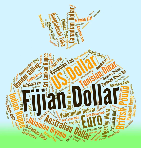 Fijian Dollar Means Forex Trading And Banknotes — Stock Photo, Image