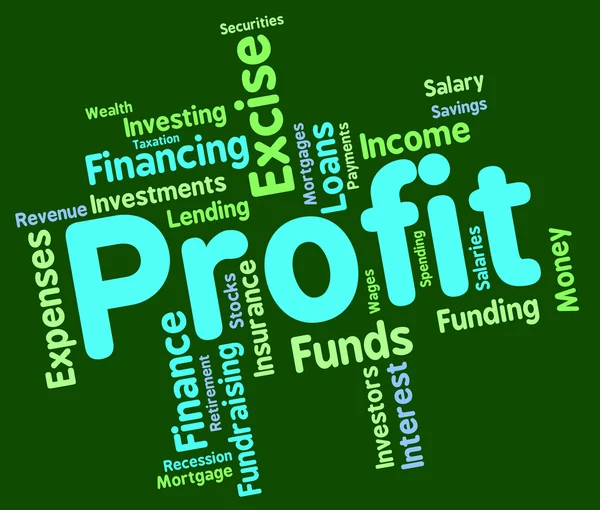 Profit Word Rappresenta Profitti e parole di testo — Foto Stock