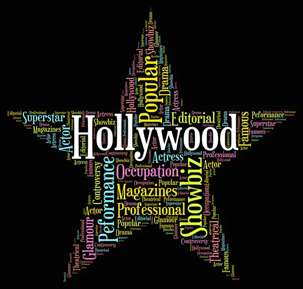 Hollywood Star Indicates Silver Screen And Entertainment — Stock Photo, Image