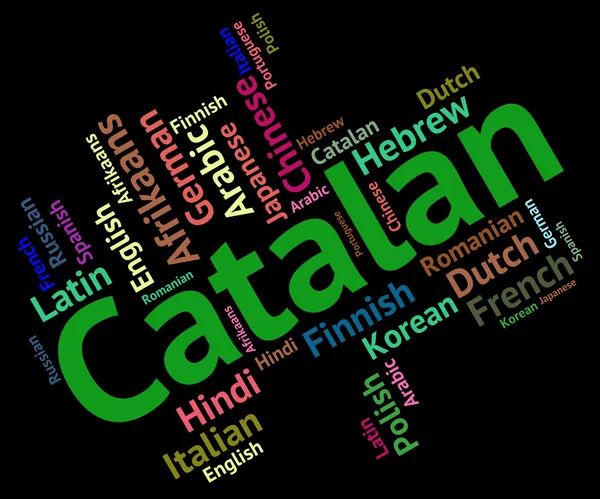 Katalanische Sprache weist auf Sprachvokabular und Fremdsprachen hin — Stockfoto