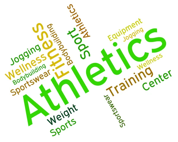 Palabra de atletismo representa conseguir ajuste y aeróbico — Foto de Stock