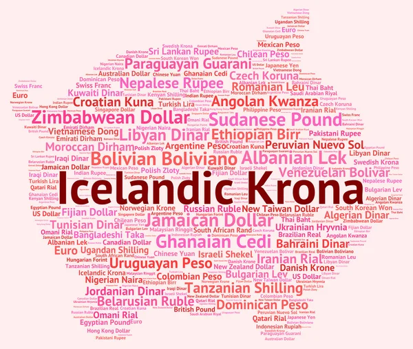 Исландский крона означает обменный курс и брокер — стоковое фото