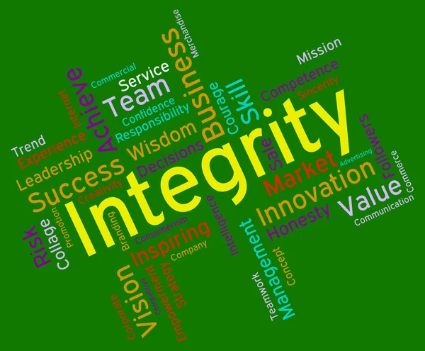 Palabras de integridad significa sinceridad Decencia y rectitud — Foto de Stock