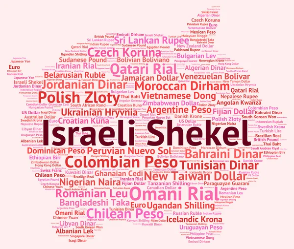 Shekel israelense representa câmbio e moeda — Fotografia de Stock