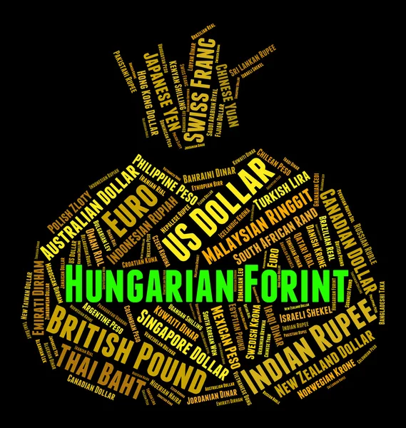 Hungarian Forint Shows Foreign Exchange And Currencies — Stock Photo, Image