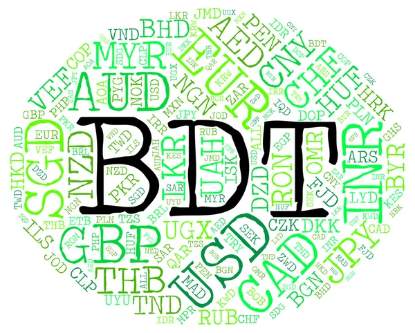 BDT waluty wskazuje bangladeska i walut — Zdjęcie stockowe