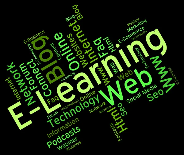 Elearning Word Means World Wide Web And College — Stock Photo, Image