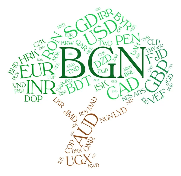 BGN para birimi döviz kuru ve Bulgaristan temsil eder — Stok fotoğraf