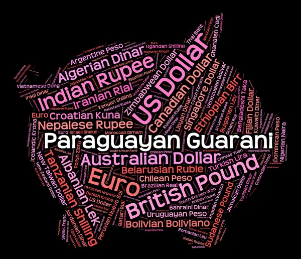 Paraguay Guarani montre un bureau de change et des billets — Photo