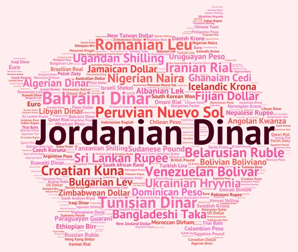 Dinar jordano indica cambio de divisas y moneda —  Fotos de Stock