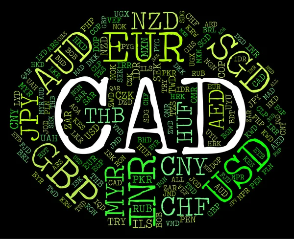 Cad Currency Represents Forex Trading And Coin — Stock Photo, Image