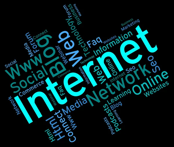 Internet Word Shows World Wide Web And Www — Stock Photo, Image