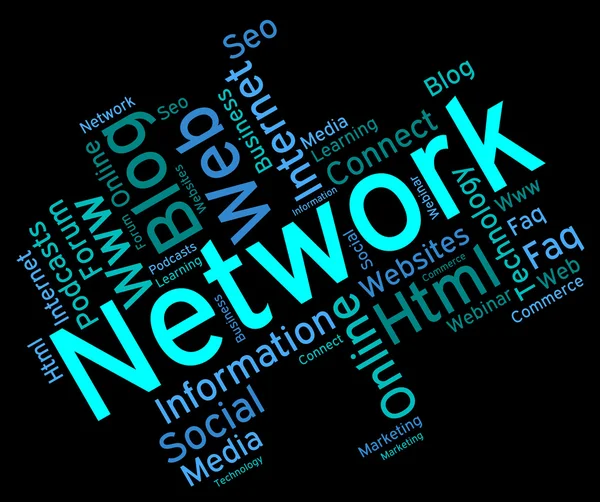 Network Word Shows Global Communications And Connection — Stock Photo, Image