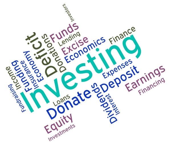 Investera ordet anger avkastningen på investeringar och tillväxt — Stockfoto