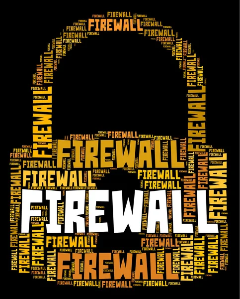 Firewall Lock indica que no hay acceso y defensa —  Fotos de Stock