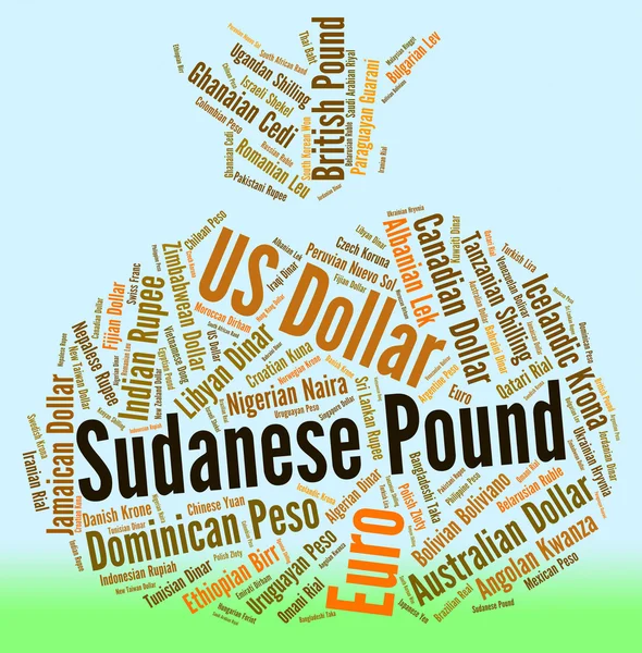 Sudanese Pound Means Worldwide Trading And Coinage — Stock Photo, Image