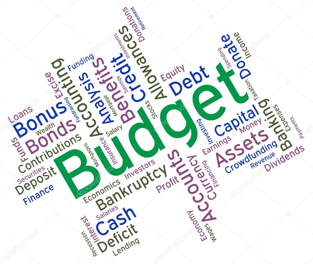 Budget Words Represents Budgets Accounting And Financial — Stock Photo