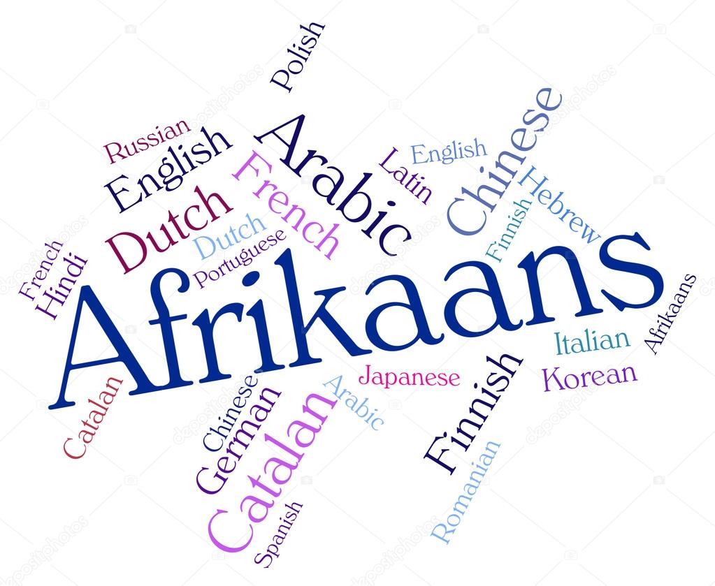 Afrikaans Word Indicates Study Language And Lingo — Stock 