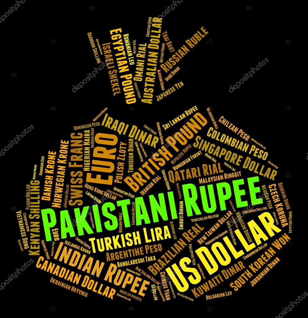 Pakistani Rupee Shows Foreign Currency And Forex Stock Photo - 
