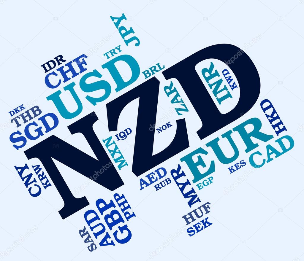 Currency Nzd To Huf Nzd Currency Shows New Zealand Dollar And Coin — Stock  Photo