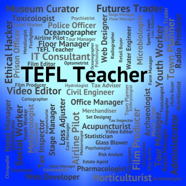 TEFL öğretmen yabancı öğretim ve kelime anlamına gelir