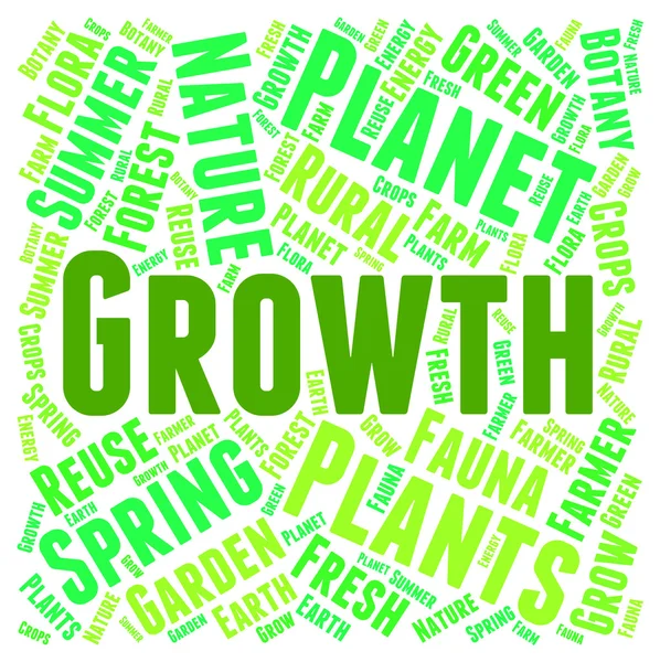 Growth Word Means Cultivate Text And Words — Stock Photo, Image