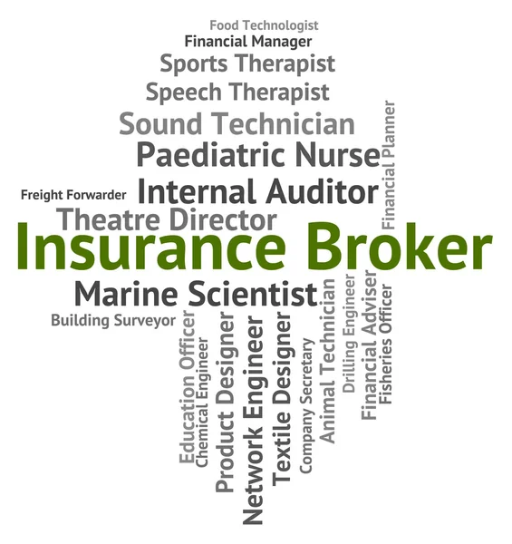 Wskazuje, Broker ubezpieczeniowy ubezpiecza zawód i handlarz — Zdjęcie stockowe