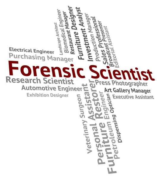 Cientista forense significa pesquisa Ocupação e pesquisador — Fotografia de Stock
