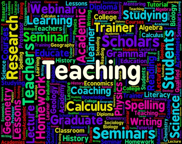 Ensinar Palavra Representa Dar Lições e Coaching — Fotografia de Stock