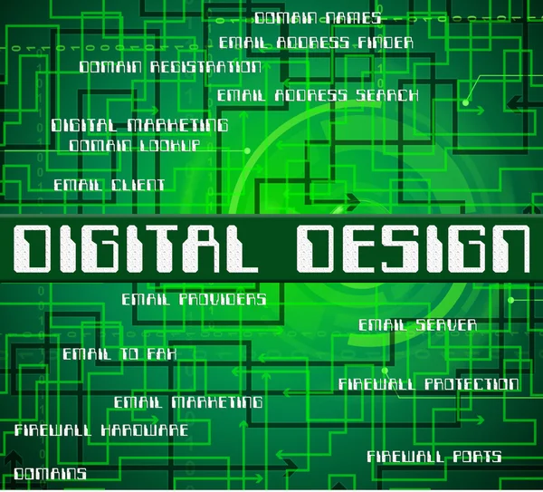 La conception numérique représente la haute technologie et l'informatique — Photo