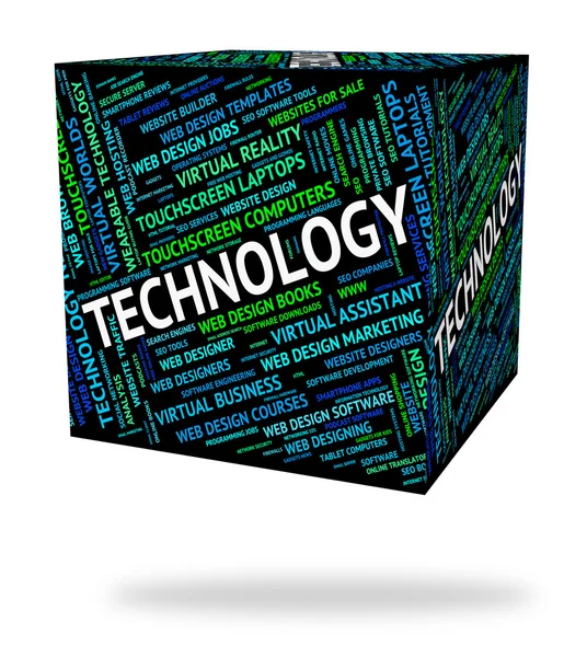 Technology Word Means Technologies Electronic And Words — Stock Photo, Image