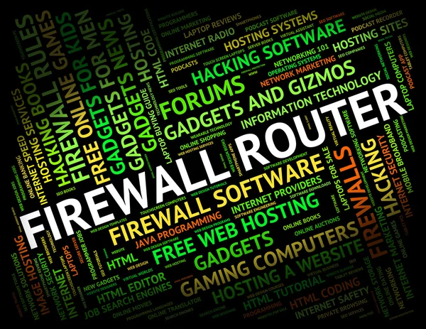 Firewall Router vertegenwoordigt Word beschermen en routering — Stockfoto